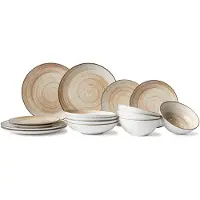 Cosy & Trendy Serviesset Sintra Terracotta 16-delig / 4 personen - 4 dinerborden, 4 ontbijtborden, 4 diepe borden en 4 kommen