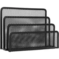 QUVIO Bureau organizer - 3 vakken - Draadstaal