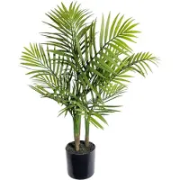 Kopu kunstplant bergpalm 65 cm 3 stammen in zwarte pot nepplant