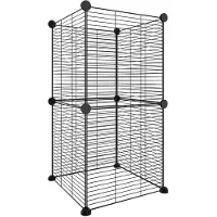 vidaXL Huisdierenkooi met 8 panelen 35x35x70 cm staal zwart