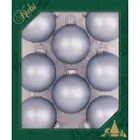 Merkloos 8x stuks glazen kerstballen 7 cm starlight velvet blauw - Kerstbal
