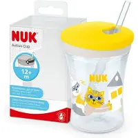 Nuk Action Cup Zacht Drinkrietje, Lekvrij Vanaf 12 Maanden Geel | Maat: 125ml-250ml