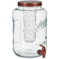 Vivalto Glazen drankdispenser/limonadetap met koper kleur dop/tap 8 liter - Drankdispensers