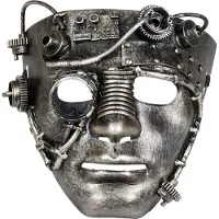 Boland gezichtsmasker Steamcontrol unisex zilver/grijs | Maat One-size