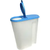 Keeeper Voorraadbus - Vershouddoos - Bewaardoos - Granenbox - 5 liter - met lichtblauw deksel en klep -