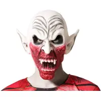 Atosa Halloween/Horror eng verkleed masker - Ork/zombie/monster/duivel - wit/bloed - volwassenen - Latex