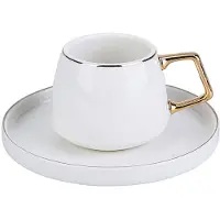 Bigbuy Streamline Saturn 6-delige Koffiekopjesset, 90 ml – Goud