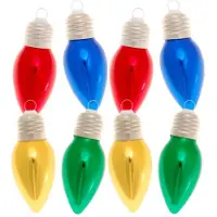 Merkloos 8x stuks luxe glazen feestlampjes kerstballen gekleurd 9 cm - Kerstbal
