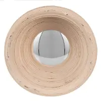 Clayre & Eef Spiegel Ø 19 cm Beige Kunststof Rond Grote Spiegel Beige Grote Spiegel
