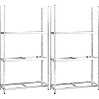 vidaXL Bandenrekken 3-laags 2 st 110x40x200 cm staal zilverkleurig