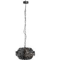 Ptmd collection PTMD Viviane Ronde Hanglamp - H28 x Ø45,5 cm - Metaal - Zwart