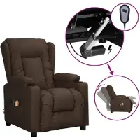 vidaXL Massagestoel elektrisch kunstleer bruin