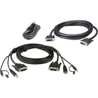 Aten KVM Aansluitkabel [1x DVI-D-stekker, USB-A 2.0 stekker, Jackplug male 3,5 mm - 1x DVI-D-stekker, USB 2.0 bus A, Jackplug male 3,5 mm] 1.80 m Zwart