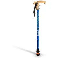 Flexyfoot Wandelstok met kurken handvat - blauw