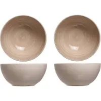 Cosy & Trendy 2x stuks rond schaaltjes/kommetjes Turbolino beige/bruin 14,5 cm - Kommetjes
