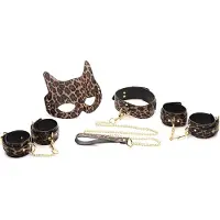 Master Series Bondageset met Luipaardprint brown