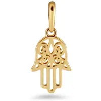 New Bling 9NBSAM-G220315 Gouden Hangertje Fatima Handje - 10x7,7MM - 14 Karaat - Geel Goud
