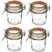 Secret De Gourmet Set van 18x weckpotjes/voorraadpotjes glas met beugelsluiting - 330 ml