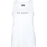 Re-Born - Sportkleding - Sporttop - Sport hemdje - Tanktop - Langere top - Sneldrogende top - Fitness top - Tennis top - Dames - Wit - Maat L