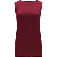 Re-Born - Sportkleding - Sporttop - Yoga top - Tanktop elastiek op rug - Mouwloze top - Langere top - Dames - Burgundy - Maat L