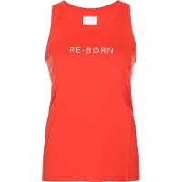 Re-Born - Sportkleding - Sporttop - Sport hemdje - Tanktop - Langere top - Sneldrogende top - Fitness top - Tennis top - Padel - Yogatop - Hardlopen - Dames - Rood - Maat S