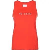Re-Born - Sportkleding - Sporttop - Sport hemdje - Tanktop - Langere top - Sneldrogende top - Fitness top - Tennis top - Dames - Rood - Maat XL