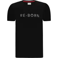 Re-Born - Sportkleding - Sport t-shirt - Logo shirt - Korte mouw t-shirt - Langer shirt - Heren - Zwart - Maat M