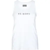 Re-Born - Sportkleding - Sporttop - Sport hemdje - Tanktop - Langere top - Sneldrogende top - Fitness top - Tennis top - Padel - Yogatop - Hardlopen - Dames - Wit - Maat S