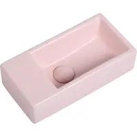 Guido Gusto Fontein Mia 40.5x20x10.5cm mat roze inclusief afvoerplug links zonder kraangat