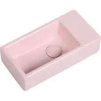 Guido Gusto Fontein Mia 40.5x20x10.5cm mat roze inclusief afvoerplug rechts zonder kraangat