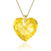 Montebello Ketting Posidonia HG102 - Swarovski Hart - 925 Zilver Verguld - Ø18mm - 45cm