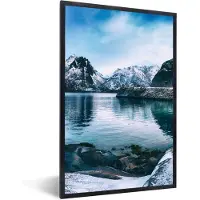 PosterMonkey Fotolijst incl. Poster - Water - Bergen - Natuur - 40x60 cm - Posterlijst - Kerstmis Decoratie - Kerstversiering - Kerstdecoratie Woonkamer - Kerstversiering - Kerstdecoratie voor binnen - Kerstmis