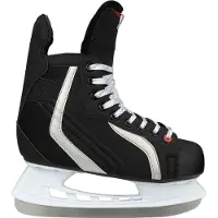 Nijdam IJshockeyschaats Deluxe - Volwassenen - Zwart/Zilvergrijs - Maat 40