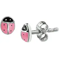 Trendjuwelier huiscollectie TFT Oorknoppen Lieveheersbeestje Zilver Gerhodineerd Glanzend 5.5 mm x 4.5 mm