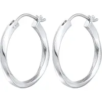 Elli - Elli PREMIUM Oorbellen Dames Creolen Twisted Trend Basic in 925 Sterling Zilver Oorringen