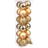 Atmosphera Kerstballen - goudkleurig - 18ST - glans en mat - 3cm - Kerstbal