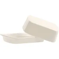 COSY&TRENDY Botervloot wit van porselein met deksel 19 x 12 x 7 cm - Botervloten