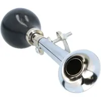 Dunlop fietstoeter met lucht knijp bediening - metaal - 21 cm - zilver - fiets accessoires/toeter - Fietstoeters
