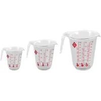 Hega hogar 3x Kunststof maatbekers 0,2/0,5/1 liter - Maatbekers