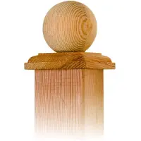 Intergard Paalornament hout bol paalkap voor tuinpaal 100mm