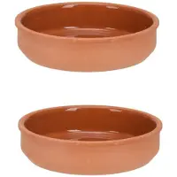 Excellent houseware - Tapas schaaltjes 2x stuks terracotta 16 x 4 cm en 450 ml