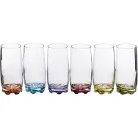 Secret De Gourmet Set van 6x stuks drinkglazen/waterglazen kleurenmix 380 ml - Drinkglazen