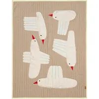 Ferm Living Sprei Bird Quilted Blanket Sand-110 x 80 cm