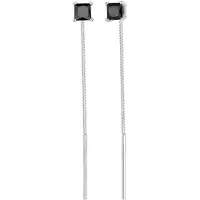 Elli - Elli Oorbellen Dames Oorbellen Pull Through Vierkant Elegant met Zirkonia Kristallen in 925 Sterling Zilver
