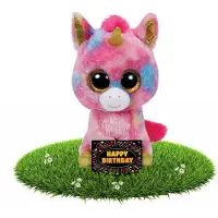 Ty Beanie Boo Verjaardagscadeau eenhoorn Ty Beanie knuffel 24 cm + gratis verjaardagskaart