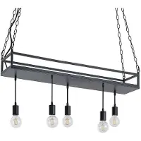 LINDBY Hanglamp Kirista, dimbaar, zwart, Woon-/ Eetkamer, metaal, Vintage, hanglamp