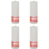 Bolsius Stompkaarsen Shine 4 st rustiek 190x68 mm wolkenwit