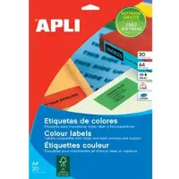 APLI gekleurde etiketten ft 70 x 37 mm (b x h), rood, 480 stuks, 24 per blad (1593)