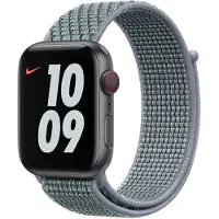 Apple Watch 42/44/45 mm Nylon Sport Loop Nike Horlogeband Obsidian Mist