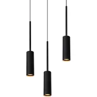 Lucide TUBULE - Hanglamp - Ø 26 cm - LED - 3x7W 2700K - Zwart